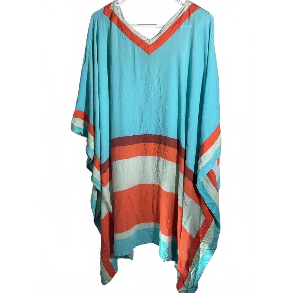 Soft Surroundings Beach Kaftan / Coverup with floral Embroidery Beading One size - Picture 8 of 10